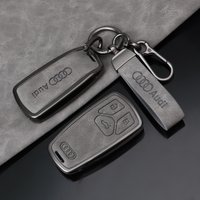 Alloy Leather Car Remote Key Cover Case Shell for Audi A4 B9 A5 A6L A6 S4 S5 S7 8W Q7 4M Q5 TT TTS RS Coupe Styling Accessories