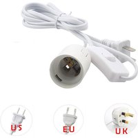 EU US UK E27 Power Cord Light bulb Base holder extension Cable led lamp switch wire electric Socket plug Converters 110v 220v T1