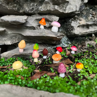 10pcs Mini Simulated Mushroom Statue Ornaments, Resin Colored Mushroom Series, Garden Micro Landscape Decoration Accessories