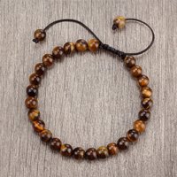 14 Styles 6mm Natural Tiger Eye Stone Bracelet Handmade Adjustable Healing Energy Bracelets for Women Men Fashion Jewelry Gifts