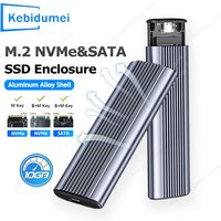 KEBIDUMEI M.2 NVMe SATA SSD Enclosure 10Gbps M.2 to USB Type C M2 NVME SSD Case Aluminum External Hard Disk Case PC Laptop Phone