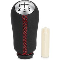 Black/White/Red Stitching 5 Speed Gear Knob with Leather Gearbox Shifter Handle for Renault Captur 1 I MK1 2013 2014 2015-2019