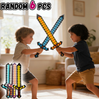 MC Sword Pixel Style Toys Gemstone Sword Children's Toys parent-child Game peripheral gift Inflatable Swords Kid Birthday Gift