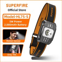 SUPERFIRE HL75 Mini LED Rechargeable Headlamp High power led flashlight USB C Sensor Headlight Portable For Working Fishing lamp