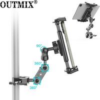 Tablet Holder for Treadmill Exercise Bike Clamp Adjustable Phone Stand for Reading News Video Calling Home Gym Exercise Bike
