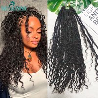 Pre-Looped Crochet Boho Locs With Human Hair Curls Deep Wave Boho Locs Crochet Hair For Black Women