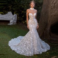 Modern Sweetheart Sleeveless Robe de mariรฉe Customized Elegant Mermaid Lace Wedding Dress Charming Appliques Vestido De Novia