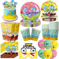 Birthday Party Decoration Tableware Balloons Supplies Kids Favor Cartoon Birthday Cups Plates Tablecloth Kit Party Backdrop Deco