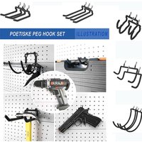 Pegboard Power Tool Hooks Holder Pegboard Drill Holder Hanger Rack Heavy Duty Hooks Tool Multi-Function Wall Storage Organizer