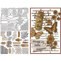 19Pcs Brick Wall Metal Cutting Dies Reusable Retro Label Theme Embossing Cut Stencils Background Stencils Dies for Card Making
