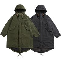 M65 Japanese Amikaji Military M51 Medium Long Windbreaker Men's Women's Loose Parka Fishtail Coat Outdoor Travel Camping Jacket