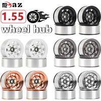 RCXAZ RC 4PCS 1.55 Inch Metal Beadlock Wheel Hub Rims for 1/12 1/10 RC Crawler D90 TF2 CC01 AX90069 RC Car Upgrade Parts