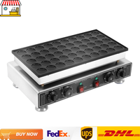 Commercial/Home Muffin Machine| 1800w 50-Hole Nonstick Waffle Maker| Mini Dutch Pancake Baker w/ Stable Base