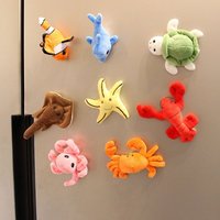 1 PC Cartoon Cute Soft Plush Octopus Crab Fridge Strong Magnet Refrigerator Sticker Home Decor Souvenir Kitchen Accessories