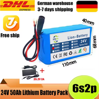 NEU 50000mAh 24V 6s2p Lithium-Akku-Pack 50Ah 18650 Wiederaufladbarer Akku Li-Ionen-Akku-Pack mit Ladegerät
