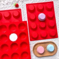 1 pc 12 cavity circular Maffei cup egg tart chocolate biscuit mold for candy, silicone baking mold suitable for mini cake, jelly