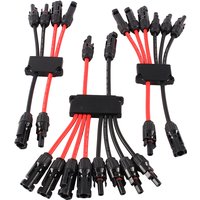 Solar Parallel Connectors 2 To 4/6/8 Y Branch 10AWG Solar Panel Branch Extender Solar Cable Splitter for Parallel Connection