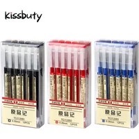 12 Pcs/Set 0.35mm Gel Pen Black Blue Ink Pens School Office Student Exam Writing Dedicated Stationery Supply Pen Style