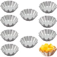 5/10Pcs Non-stick Tart Quiche Flan Mold Pie Pizza Cake Mold Cupcake Egg Tart Tartlet Baking Mold Muffin Cup Pizza Pan Bakeware