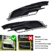 Car Front Bumper Fog Light Grilles Grille Cover For Audi A6 C7 Sedan 2014 2015 2016 2017 2018 NOT fit for S-line 4G0807681AD