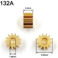 132A 0.4M Copper Pinion OD=6mm Thickness 3.5mm 13 Teeth DIY Toy Motor Gear Parts 13T