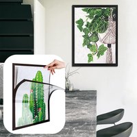 30x40cm Magnetic Photo Frame Diamond Art Frame Pvc Black Painting Pictures Certificates Display Frame Home Office Wall Decor
