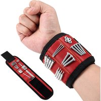Magnetic wristband comes with 10 strong magnets wrist power repair tool accessories for screws nails bolts drills fasteners DIY
