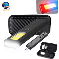 Mini Portable LED Handheld Flashlight USB Rechargeable EDC Flashlight with Emergency Red and Blue Lamp Outdoor Pen Clip Headlamp