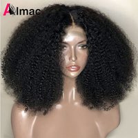 250% Density Afro Kinky Curly 100% Human Hair Wigs For Women 13x4 Lace Frontal Wig 4x1 T Part Wig With Transparent Lace Remy