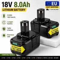 8,0 Ah 18 V Lithium-Ionen-Akku, Ersatz für Ryobi P108 P107 P105 P104 P103 P102, wiederaufladbarer Akku mit hoher Kapazität, EU, schneller Versand