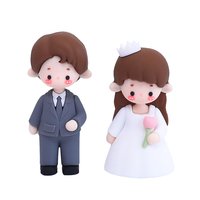 Wedding Cake Topper PVC Groom Bride Couple Dolls Marry Figurine Elegant Design For Engagement Valentines Day Party Supplies Kit
