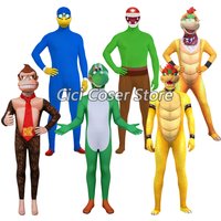 Anime Super Brother Cosplay Costume Bowser Donkey Kong Dinosaur Yoshi Jumpsuit Carnival Party Performance Bodysuits Men Woman