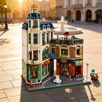 2026 new MOC 3456PCS shopping street corner street alternative building module assembly toy birthday gift
