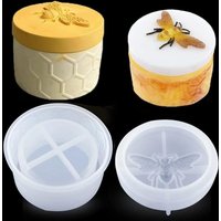 DIY Crystal Epoxy Resin Mold Bee Honey Jar Jewelry Box Storage Jar Mirror Silicone Mould
