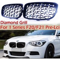 Front Bumper Star Grille Chrome Black Diamond Grill For BMW 1 Series F20 F21 Pre-Facelift 2011-2014 116i 118i 120i Accessories