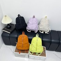 2026 New Nylon Backpack Casual Travel Daily Use Backpack Large Capacity School Backpack Soft Pleated Multi-Color Backpack