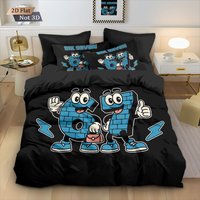 3pcs Funny 67 Element Printed Coreless Duvet Cover Set, Multi Size Bedroom Bedding Decoration, Comfortable And Machine Washable