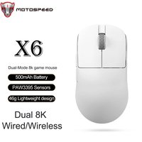 Motospeed X6 8K Wireless Gaming Mouse Esports Dual-Mode Wired 2.4G PAW3395 46g Lightweight Mice 26KDPI Gamer for Laptop Deskbtop