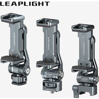 LEAPLIGHT Upgrade Aluminum Phone Tripod Mount Smartphone Holder Adapter w Arca Cold Shoe for iPhone 15 14 13 Phone Mic Light