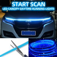 150CM 180CM Scan Starting LED Car Hood Light Daytime Running Light Universal Flexible Dynamic Car DRL 12V Ambient Light White