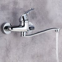 Double Holes Basin Faucet Wall Mounted Kitchen Faucet Hot&Cold Water Mixer Tap Wall Kitchen Mixers Kitchen Sink Tap