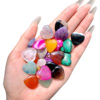 Mixed Natural Stone Heart, 20mm Polished Healing Crystal Heart, Colorful Gemstone Pendants for Jewelry Making, DIY Crafts, Decor