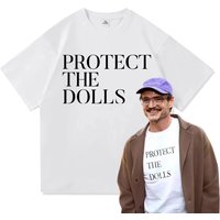 2026 Summer Protect The Dolls T Shirt Men/Women Harajuku Aesthetic Letter Print T-shirt Men and Women Short Sleeved T-shirts