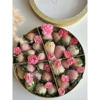 Empty Charcuterie Chocolate Covered Strawberry Sweet Gift Packaging Round Box With Divider