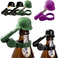Creative Soldier Salute Beer Bottle Helmet Dust-proof Lid Saluting Pose Beer Bottle Cap for BBQ Party Bar Beer Party Supplies