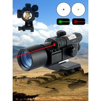 M3 Red/Green Dot Sight Reflex Scope Aim Optical with Red Green Laser Rangefinder Adjustable Lighting for 20MM Rail Aim Accessory