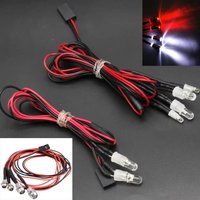 New 2 / 4 / 6 / 8 Lights RC LED Light 3/5mm Red White Lights Night Headlamps 70cm Lenght Headlights Model Drift Crawler Car