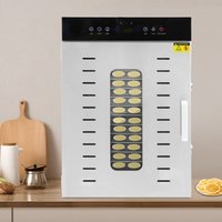 Dekyzyter do owoców 1350W, 16 tac, ze stali nierdzewnej, maszyna do suszenia owoców, 30-90 ℃ Regulacja temperatury do suszenia przekąsek, owoców,