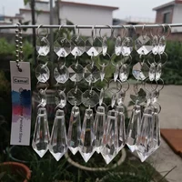 Camal 30pcs Garland Acrylic Crystal Octagonal Beads 11.6cm Chain String Chandelier Hanging Party Home Curtain Wedding Parts DIY