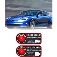2PCS Sentry Mode Sticker for Tesla Model Y 3 S X Warning Decals Back Window Decal Stickers Car Camera Record Window Stickers